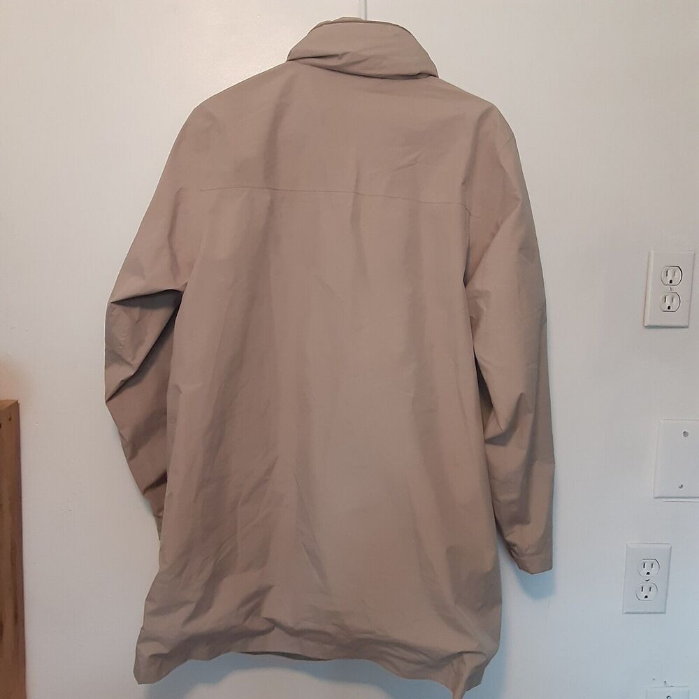 Vtg Lands End Windbreaker Jacket Womens Medium Beige Hooded - Picture 6 of 9